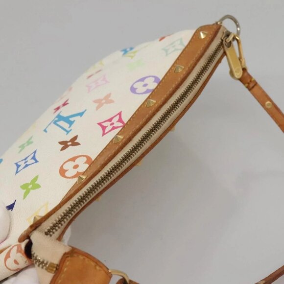 LOUIS VUITTON Monogram Multicolor Pochette Pouch White M92649 LV Auth 132557 - Picture 7 of 16